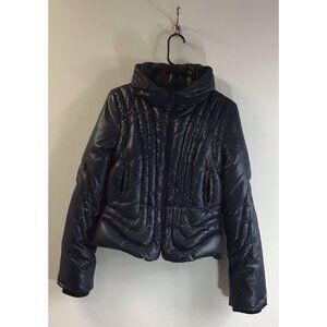 BCBG Maxazria Navy Blue Short Puffer Jacket Small 🩵